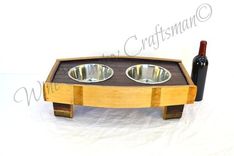 Elevated Wine Barrel Pet Feeder - Pardalis - Made From Retired California Wine Barrels 1 small