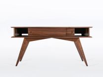 Modern Entry Table With Storage, Narrow Mid Century Style, Solid Walnut "Montecito" 3 small