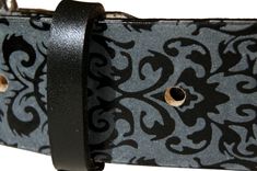 Damask Print Leather Belt 4 small