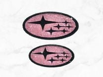 Subaru Crystallized Car Emblem Bling Genuine European Crystals Bedazzled 2 small
