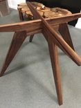 Massive, Extended Walnut Table Base For 72 Inch Glass Top 2 small
