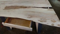 Live Edge Ambrosia Maple Desk With Brushed Steel Legs 3 small