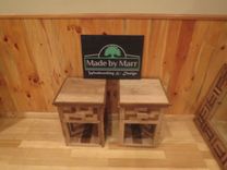 Unique Square Tiled Wormy Chestnut King Bedroom Set 5 small