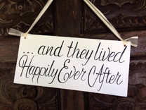 And They Lived Happily Ever After Rustic Wedding Sign, Flower Girl Sign 1 small