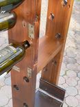 Recycled H Beam Metal And Cedar Wood Wine Bottle Holders 3 small