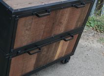 Reclaimed Wood File Cabinet. Industrial Filing Cabinet. Vintage Style Rustic Dresser. 3 small