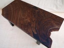 Walnut Coffee Table With Steel Base 3 small