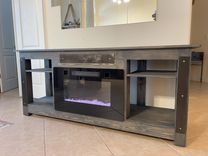 Custom Tv Media Center With Electric Chimney 6 small