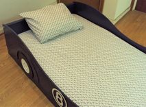 Stylized Sportscar Twin Kids Bed Frame - Handcrafted - Race Car Themed Children's Bedroom Furniture 3 small