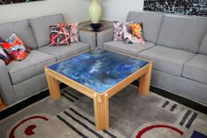 Unique One-Of-A-Kind Handmade Square Coffee Table 1 small