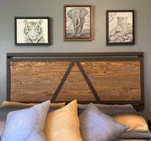 Industrial Farmhouse Headboard; Urban Rustic Headboard/Wall Art 1 small