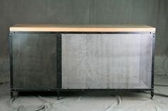 Industrial Desk W/ Drawers. Wood & Steel Reception Desk. Vintage Industrial Desk. Office Furniture. 2 small