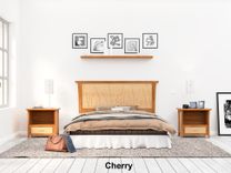 Headboard Queen Size Cherry, Bed, Solid Wood Headboard, King, 5 small