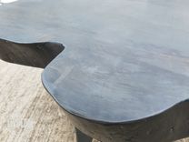 Live Edge Coffee Table- Gray- Round- Natural Wood- Circular- Steel Legs- Thick- Modern 5 small
