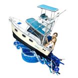 Wedding Cake Toppers, Custom Wedding Cake Toppers, Nautical Wedding, Boating Wedding Cake Toppers 1 small