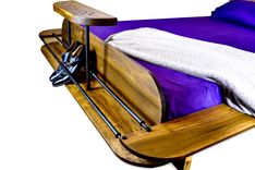 Custom Contemporary Modern Wood And Metal Bed And Shoe Rack 4 small