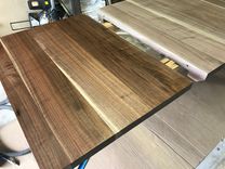 Modern Solid Black Walnut Table With Leaf 4 small