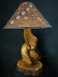 Rustic Handmade Juniper Table Lamp With Turquoise Inlay 5 small