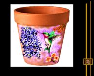 Flower Pots, Custom, Hand Painted, Eighth Anniversary, Pottery Anniversary, Pottery 3 small