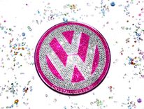 Pink Volkswagen Emblems Car Bling Bedazzled Vw Badges Genuine European Crystals 1 small