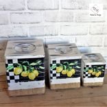 Vintage Lemon Canister Set Lemon Buffalo Check Canister Set 6 small