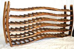 Triple Wave Wine Rack - Flow - Made From Retired California Wine Barrels 5 small