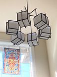 Dramatic Frank Lloyd Wright Style Black Chandelier 3 small