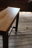 Reclaimed Barn Wood And Bowling Alley Console Table 4 small