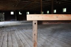 Reclaimed Barn Wood And Bowling Alley Console Table 3 small