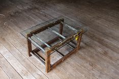 Old Wood Ladder And Glass Coffee Table 1 small