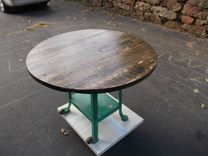 Reclaimed Chestnut And Steel Kitchen Table 1 small
