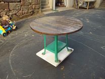 Reclaimed Chestnut And Steel Kitchen Table 4 small
