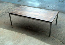 Coffee Table Of Reclaimed Wood And Brushed Alloy Steel 4 small