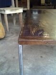 Coffee Table Of Reclaimed Wood And Brushed Alloy Steel 3 small
