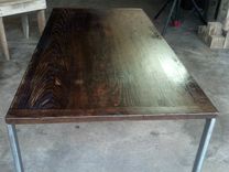 Coffee Table Of Reclaimed Wood And Brushed Alloy Steel 1 small