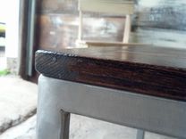 Coffee Table Of Reclaimed Wood And Brushed Alloy Steel 2 small