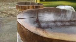 Walnut And Vw Car Part Stools 2 small