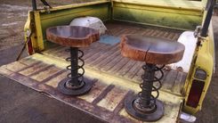 Walnut And Vw Car Part Stools 1 small