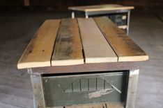 Reclaimed Wood And Steel Night Stands With Vintage Metal Storage Drawers 5 small