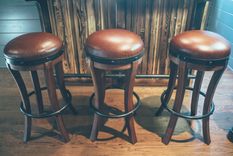 Stockhouse Barstool - Premium Leather, Walnut, & Steel 1 small