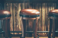 Stockhouse Barstool - Premium Leather, Walnut, & Steel 3 small