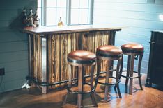 Stockhouse Barstool - Premium Leather, Walnut, & Steel 5 small