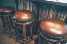 Stockhouse Barstool - Premium Leather, Walnut, & Steel 4 small