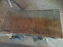 Cherry Slab And Antique Glass Coffee Table 4 small