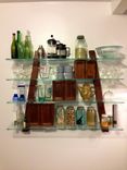 Kitchen Shelving In Walnut And Antique Glass 2 small