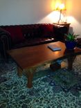 Cherry Slab And Antique Glass Coffee Table 6 small