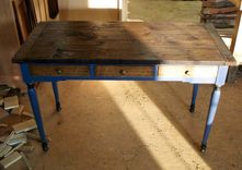 Desk In Antique White Oak 1 small