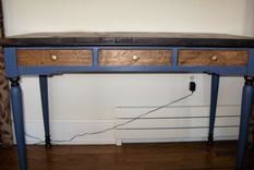Desk In Antique White Oak 2 small