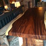 Live Edge Dining Table With A Hand Crafted Trestle Base 3 small