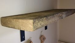 Barn Wood Shelf Reclaimed Barn Wood With Industrial Metal L Brackets 4 small